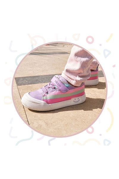 Vicco Elf Orthopedic Girl's Lilac Lighted Linen Sneaker