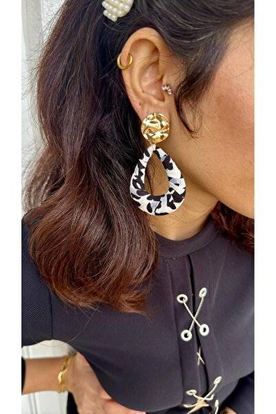 VİP DAMLA MODEL LEOPAR GOLD KÜPE