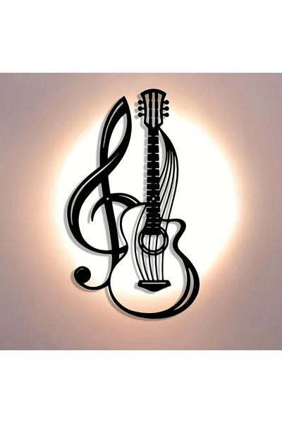 miniarpturkiye Music Metal Wall Art - Guitar & Left Switch