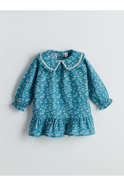 LC Waikiki Lc Green Baby Neck Girls Gabardine Dress Tnb Shop