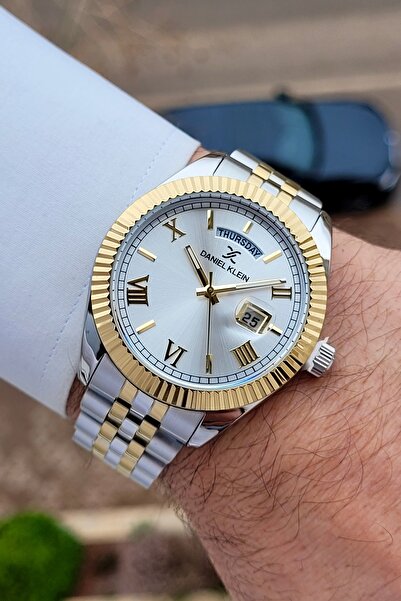 Daniel Klein Gold Gümüş Renk 42 mm Erkek Kol Saati