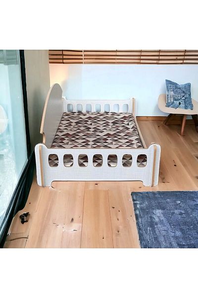 ED PET DİZAYN Ergonomic Cat Dog Bed - 40*70 cm Cotton with Washable Duck Fabric and Cushion