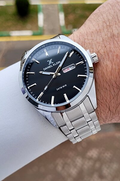 Daniel Klein Kadranı Siyah Kordonu Gümüş Renk 43 mm Erkek Kol Saati