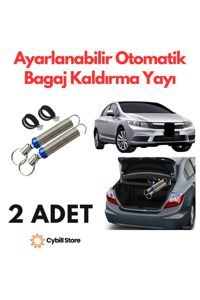 CybillStore Honda Civic Uyumlu  FB7 Bagaj Yayı Ayarlanabilir Otomatik Bagaj Kapağı Kaldırma