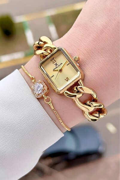 Daniel Klein Gold Renk Kadın Kol Saati ve Bielklik
