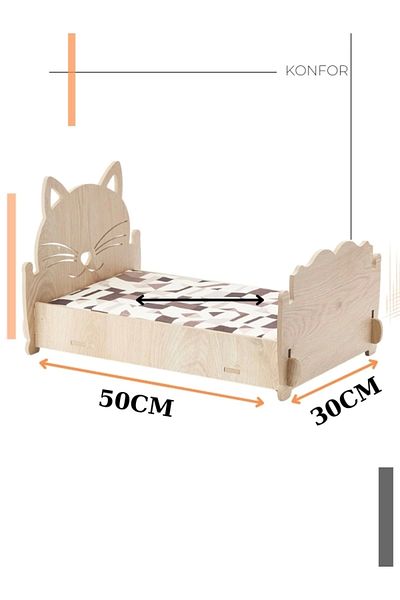 Pet Dizayn Cella Base 30*50 Cat Dog Bed with Washable Duck Fabric Cushion