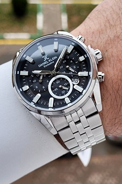 Daniel Klein Kadranı Siyah Kordonu Gümüş Renk 43 mm Erkek Kol Saati