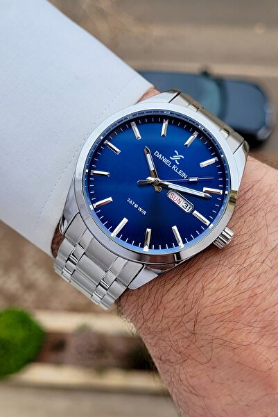 Daniel Klein Kadranı Lacivert Kordonu Silver Renk 24 Ay Garantili 43 Mm Erkek...
