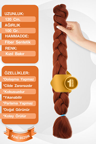 KONAK PERUK Păr sintetic de cupru roșu pentru împletitură africană rasta și î...