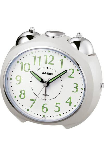 Casio TQ-369-7DF ALARMLI IŞIKLI BEYAZ ÇALAR MASA SAATİ