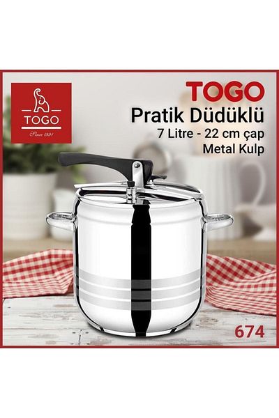 TOGO Practical Pressure Cooker 7 Lt Diameter 22 Cm