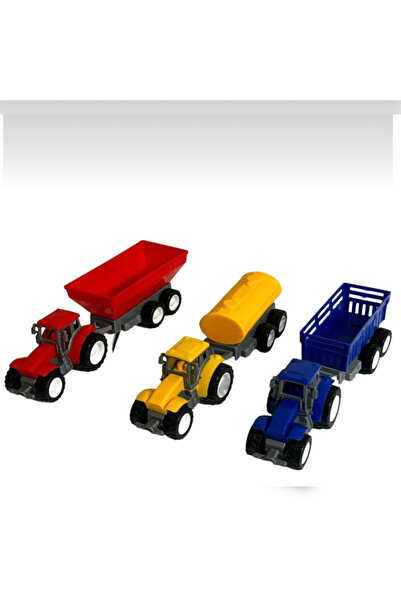 abnturk 3’Lü Oyuncak Traktör Sökülüp Takılabilir Su Tankerli Kasalı Römorklu ...