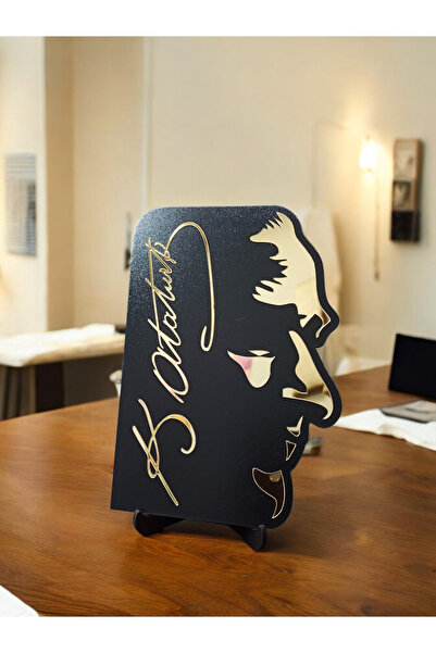 TUNA REKLAM Masa Üstü Hediyelik Atatürk silueti ve İmza