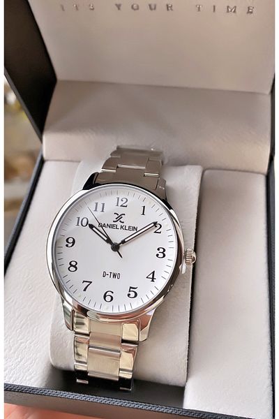Daniel Klein Brand Silver Color Waterproof Men's Wristwatch - With Bracelet Gift