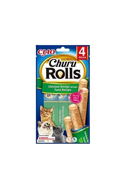 TREND Inaba Ciao Churu Rolls Sticks Tavuk Sargılı ve Ton Balıklı Kedi Ödül Ma...