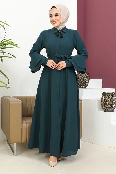 Nevayla Moda Σμαραγδένιο Valon μανίκι Ferace