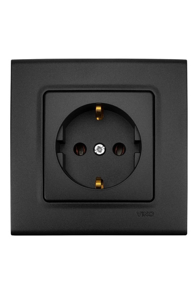 VİKO Linnera Life TOPRAKLI PRİZ GECE SİYAHI TEKLİ (ÇERÇEVE DAHİL) VİKO