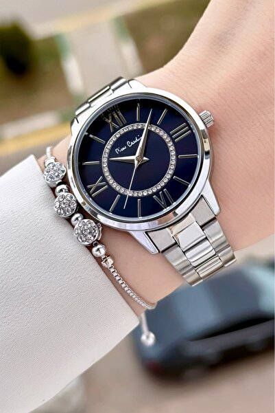 Pierre Cardin Kadranı Lacivert Kordonu Gümüş Renk 36 mm Kadın Kol Saati