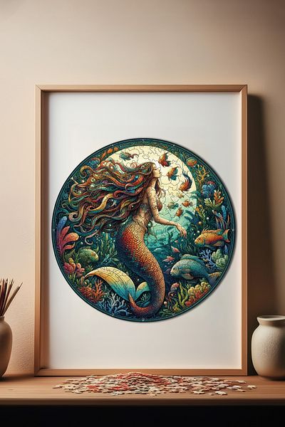 Pinecone Mermaid's Song Unique Wooden Puzzle - Puzzle 252 Pieces, 29X29 Cm, A1-04