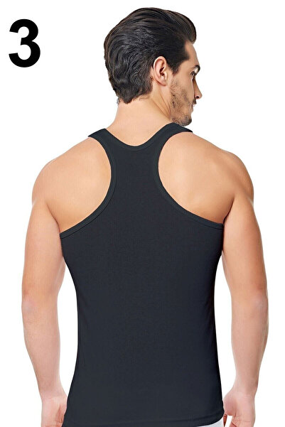 Hepsine Rakip 3-Piece Men's Cotton Sports Undershirt Rambo Undershirt