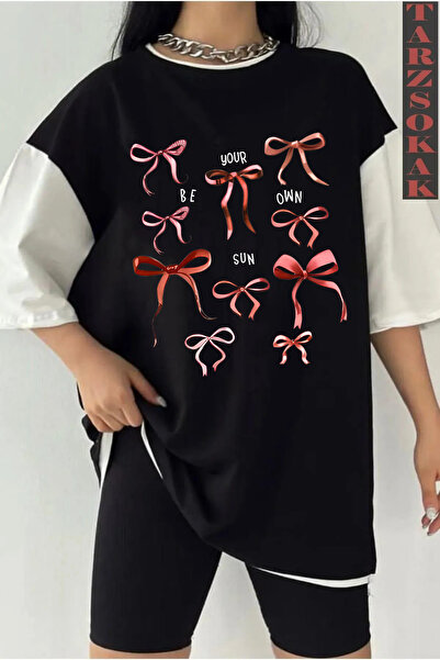 Tarzsokak Μαύρο Oversize Διπλό Χρώμα με BOL BOW