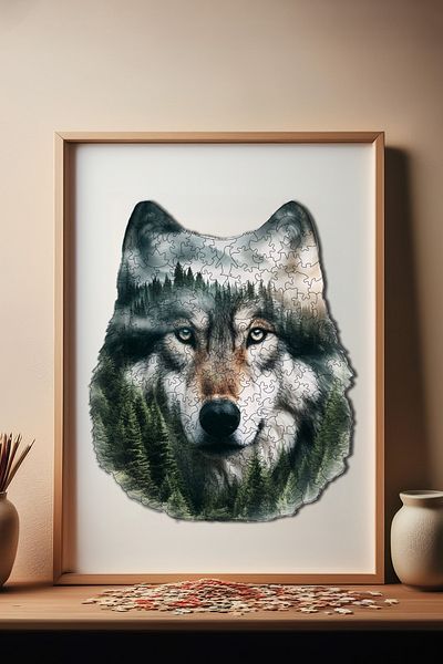 Pinecone بازل خشبي منقوش 200 قطعة - بازل مقاس 24×29 سم، قطعة فريدة من نوعها بما في ذلك رقائق لاصقة Wz-18