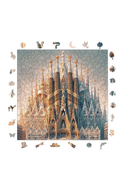 Pinecone لغز La Sagrada Familia الخشبي - أحجية الصور المقطوعة الفريدة للبالغين S1-20