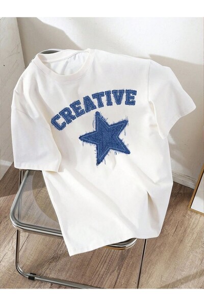 Tarzsokak Λευκό μπλουζάκι με αστεράκι