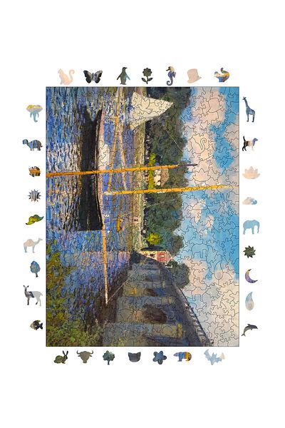 Pinecone Claude Monet Argenteuil Bridge Unique Puzzle - 450 Pieces 29X39 cm R1-15