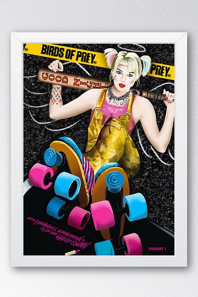 Saturn Pictură înrămată Harley Quinn - Pictură poster film Birds Of Prey