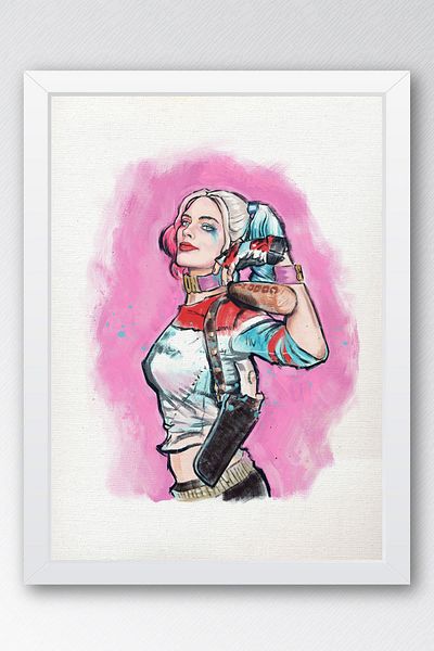 Saturn Pictură înrămate Harley Quinn - Pictură poster de film