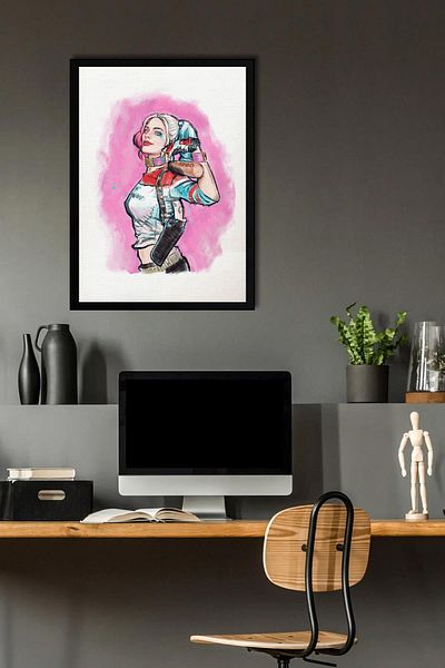 Saturn Pictură înrămate Harley Quinn - Pictură poster de film