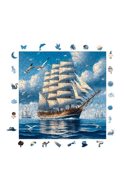 Pinecone بازل خشبي أسطورة المراكب الشراعية قطعة فريدة من نوعها بازل قطع 353 قطعة 29x29 سم S1-08