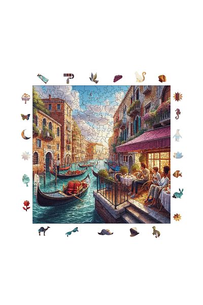 Pinecone لغز خشبي فريد بعد الظهر في البندقية - بازل قطع 353 قطعة، 29x29 سم، S1-21