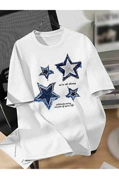 Adrift Λευκό μπλουζάκι με αστεράκι