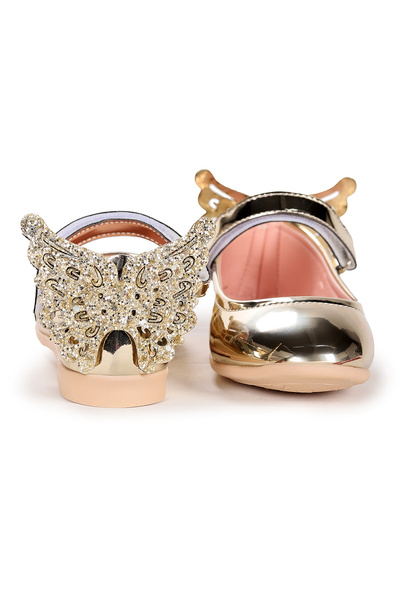 KARAMAZI Παπούτσια μπαλαρίνας για κορίτσια Friga Mirror Butterfly Velcro