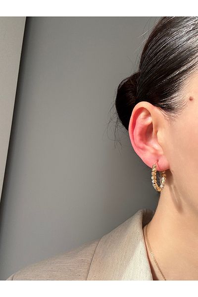 Ressia Dorika Stones Full Gold Color Earrings