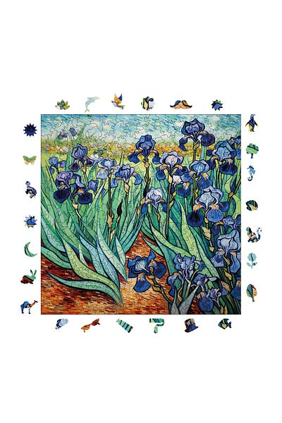 Pinecone Van Gogh Irises Reproduction - Wooden Puzzle, Unique Piece, Puzzle 353 Pieces, 29X29 cm S1-31