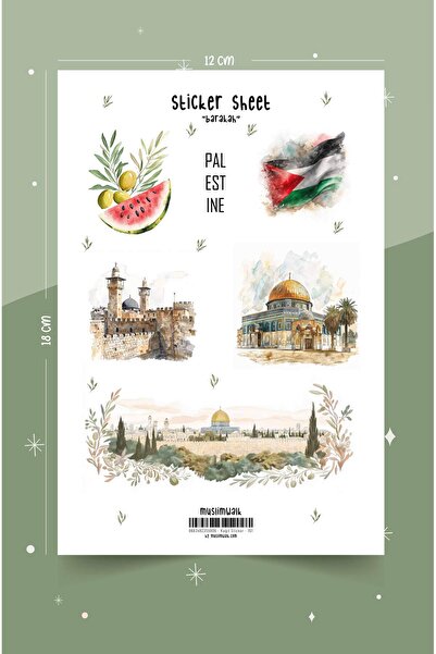MuslimWalk Barakah - Filistin Temalı Sticker Seti #151
