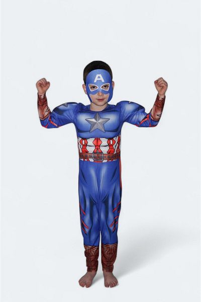 SEDİRLİ Superhero Muscle Costume New Season Muscle Fiber Filled America Masked Costume