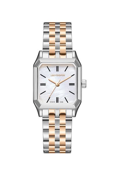 Lee Cooper LEE COOPER LC08120.520 Women Analog Display Watch & Metal Strap Silver/Rose Gold