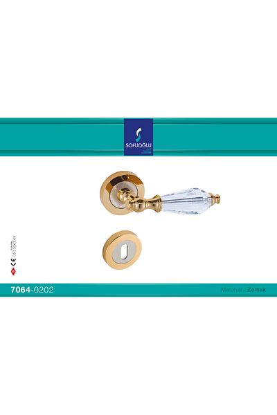 İyem Diamond Gold Albifirin Satin - Λαβή πόρτας με πολυτελές σήμα Zamak (Δωμάτιο)