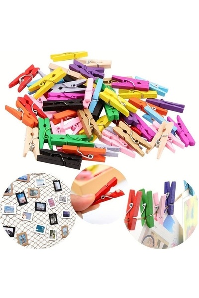 ella'nın çarşısı 50 أوتاد خشبية صغيرة ملونة. القياس: 2.4 ملم - 4 ملم