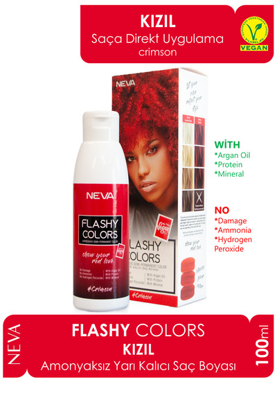 Neva Flashy Colors Yarı Kalıcı Saç Boyası Crimson / Kızıl 100 ml