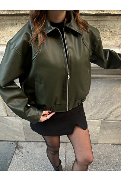 Ekim Store Kadın Bomber Deri Ceket