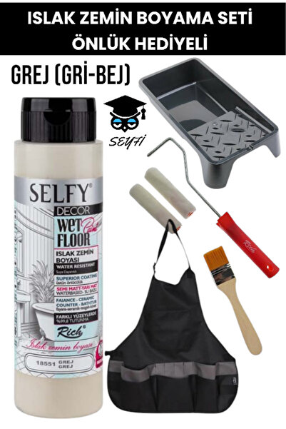 SEYFİKİRTASİYE SELFY DECOR ISLAK ZEMİN BOYA SETİ 500 CC MUTFAK TEZGAH FAYANS LAVABO KÜVET TUVALET ZEMİN