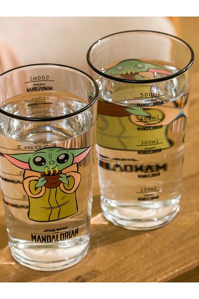 LC Waikiki Mixed Yoda Printed Water Glass 2 Pack 570 ml