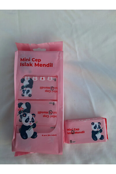 mywarehouse 1 Paket Minik Islak Cep Mendili 8x8 64 Adet