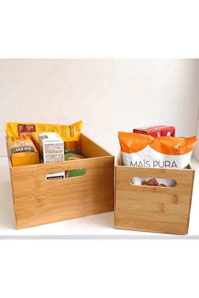 Janset سلة خبز كبيرة الحجم من الخيزران - منظم مطبخ مخزن الفاكهة