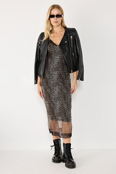 No Matter What Leopard Print Midi Dress